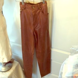 ESCADA-  brown leather pants vintage